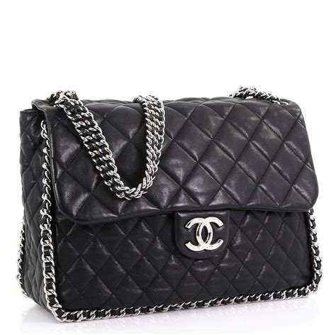 chanel oversized chain|chanel quilted bag.